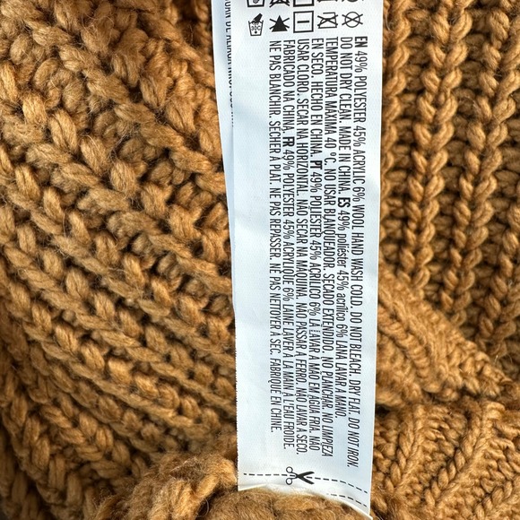 Forever 21 Womens Size Small Sweater Camel Brown Chunky Knit Cropped Pullover - Picture 6 of 6
